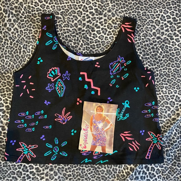 Vintage Black Tank Top with Colorful Patterns - Picture 11 of 12